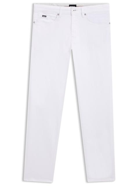 BOSS DELAWARE SLIM-FIT JEANS IN WHITE STRETCH DENIM