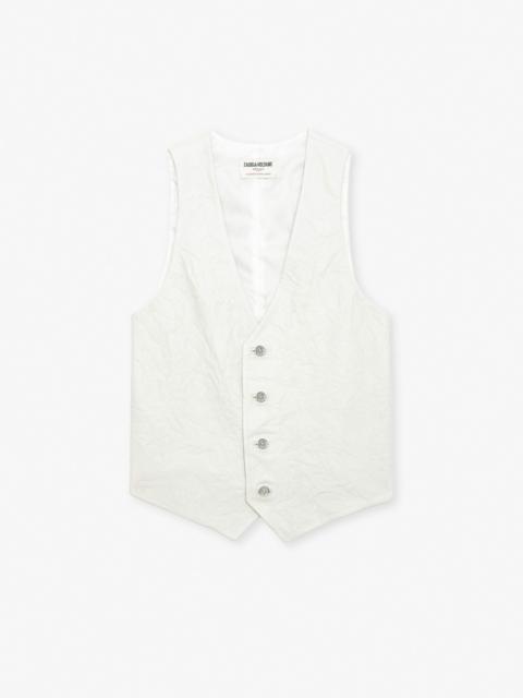 Zadig & Voltaire Emilie Crinkled Leather Waistcoat