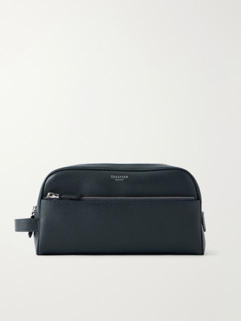 Serapian Full-Grain Leather Wash Bag Blue
