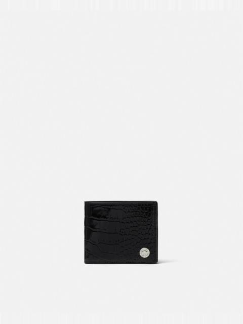 VERSACE Croc-Effect Medusa Biggie Wallet