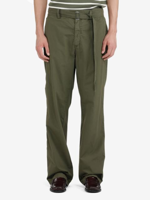 N°21 BELTED STRAIGHT-LEG COTTON TROUSERS
