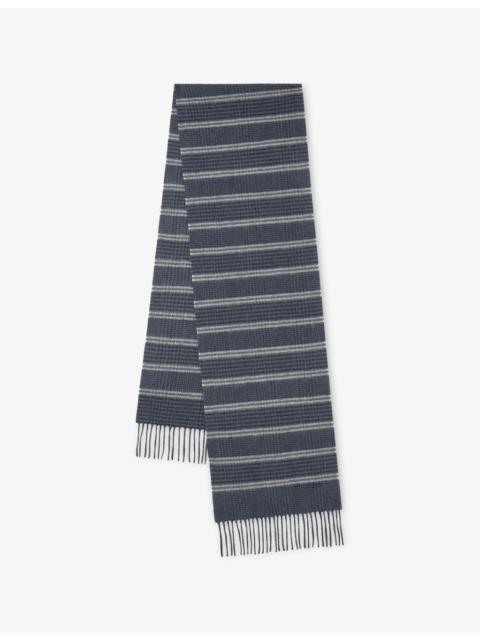Mulberry Modern Check Merino Wool Scarf