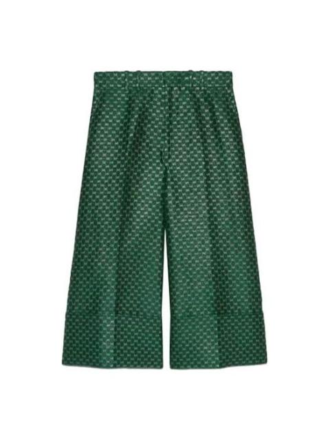 GUCCI (WMNS) Gucci Mini GG Lurex Flared Trousers 'Green' 652118-ZAGLX-3091