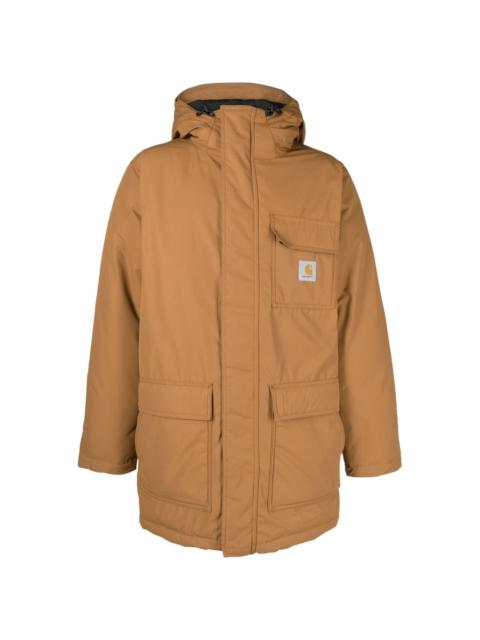Carhartt logo-patch detail hooded coat