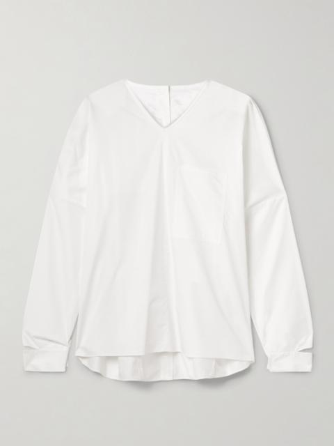 Tibi Oversized Cutout Cotton-poplin Shirt