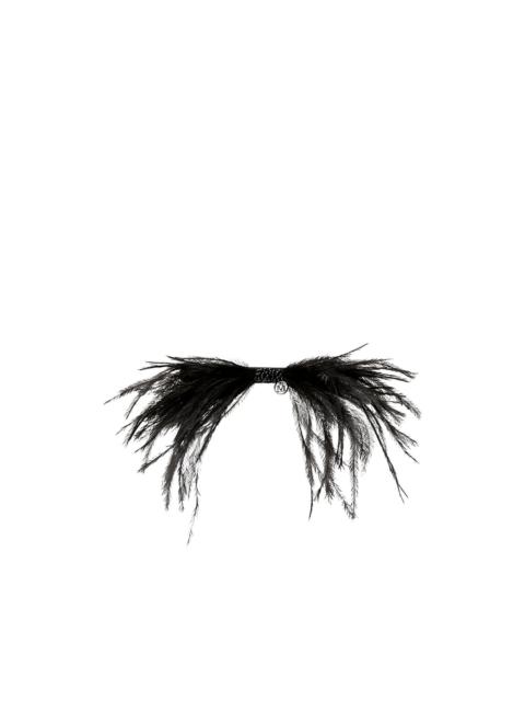 MAISON MICHEL feather beaded hair accessory