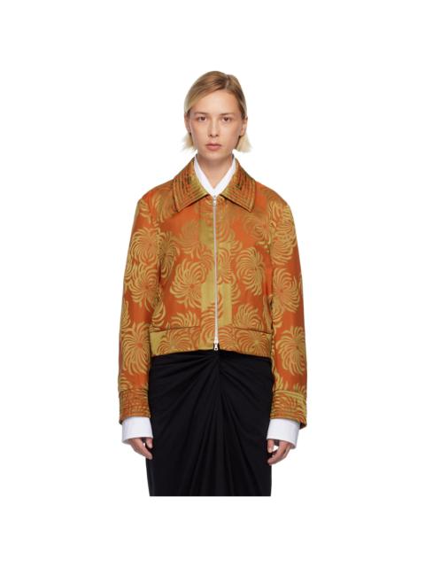 Dries Van Noten Orange Damask Jacket