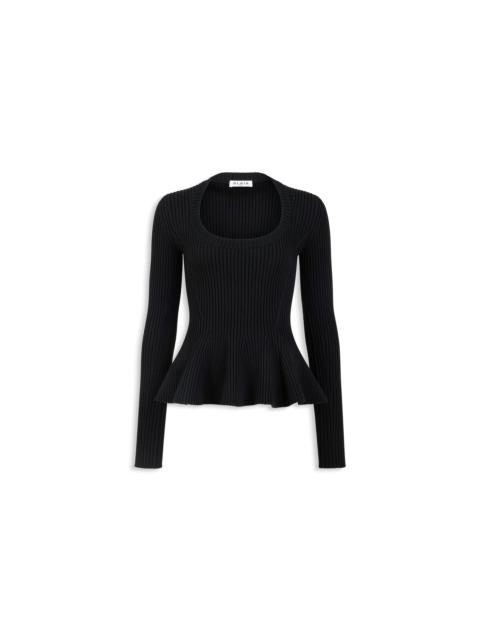 Alaïa RIBBED PEPLUM TOP