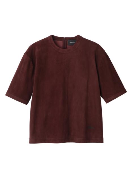 Longchamp Short leather top Burgundy - Leather
