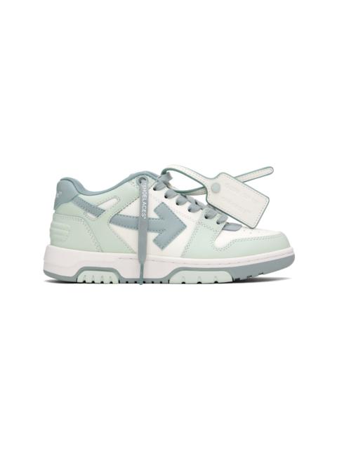 Off-White White & Green Out Of Office Calf Leather Sneakers
