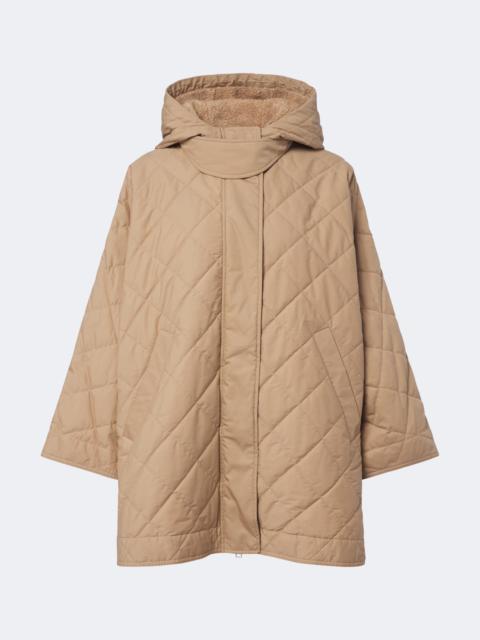 Moncler Hooded quilted cotton-blend cape