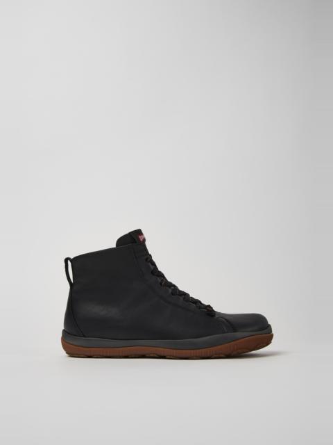 CAMPER Peu Pista Black leather ankle boots for men