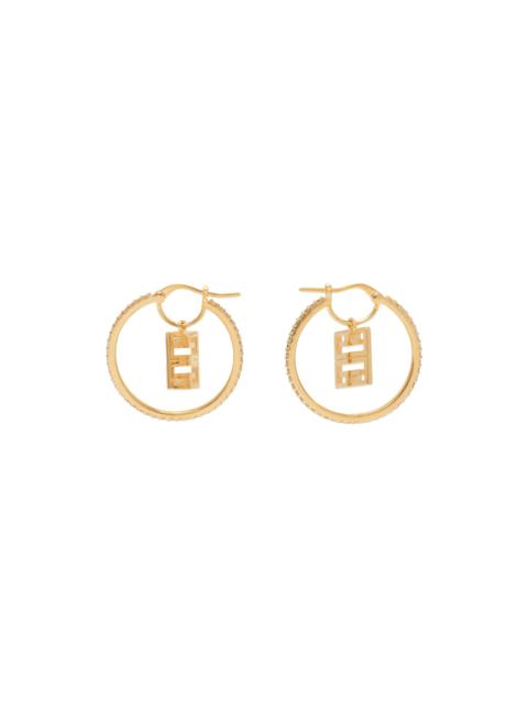 Gold 4G Crystal Hoop Earrings