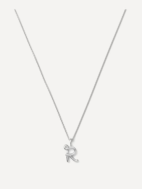MISSOMA Sterling Silver Curly Molten Mini R Initial Pendant Necklace