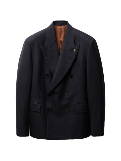 VERSACE pinstripe wool boxy blazer