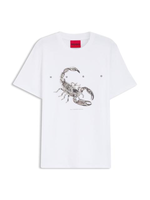 HUGO COTTON-JERSEY T-SHIRT WITH SPACED-OUT LOGO