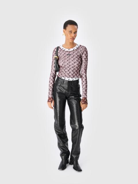 Moonogram Mesh Flock Second Skin Cropped Top