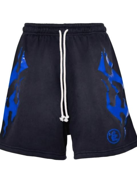 HELLSTAR Flame Shorts "Black / Blue" HSR098