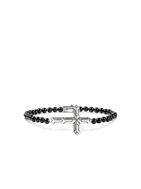 JOHN HARDY Icon 50 Cross Bracelet, Sterling Silver, Black Onyx, 4MM