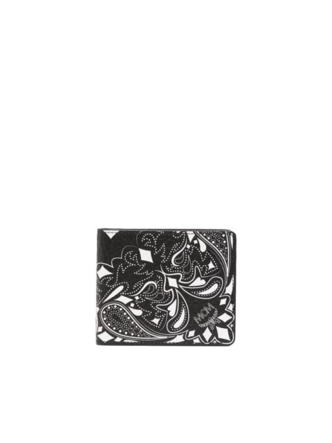 MCM small Aren bandana-print leather wallet