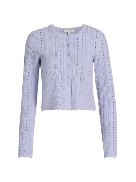 LoveShackFancy Women's Peridot Scalloped Trim Cardigan - Moonwash