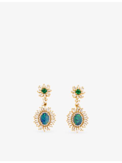 SUZANNE KALAN Drop 18ct Yellow-Gold And 2.72ct Diamond Earrings