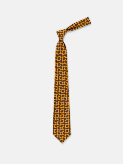 J. PRESS MADE-IN-ENGLAND YELLOW PRINTED PINE ANCIENT MADDER TIE