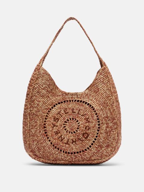 Stella McCartney Logo Small raffia shoulder bag