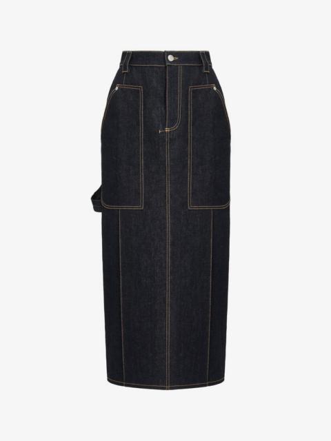 Alexander McQueen Women's Utility Denim Pencil Skirt in Indigo