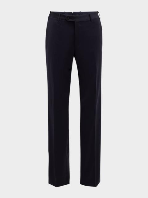 CORNELIANI Men's Flat-Front Wool Trousers