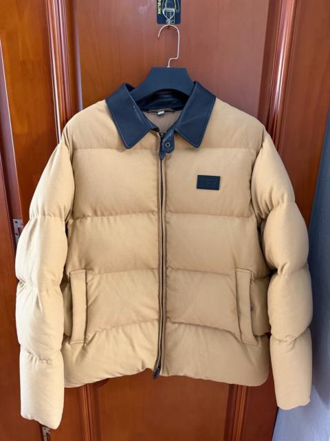 Burberry Burberry Wool Blend Leather-Collar Puffer Jacket