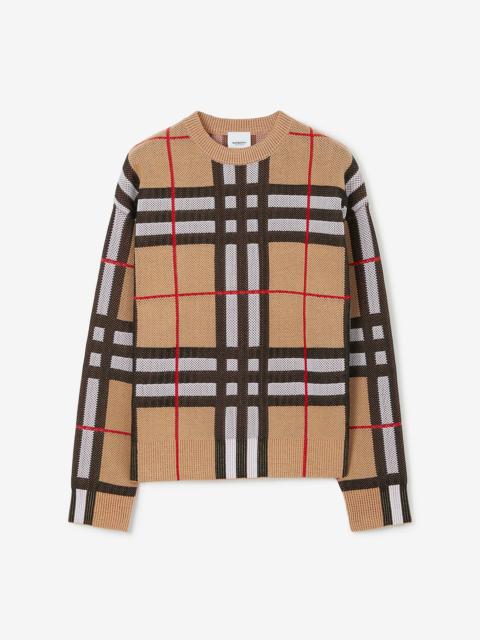 Burberry Check Technical Cotton Sweater