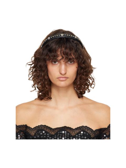 VERSACE Black Studded Headband