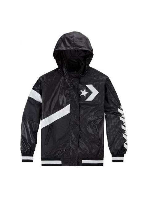 Converse (WMNS) Converse Casual Sports Logo Hooded Jacket Black 10017653-A01