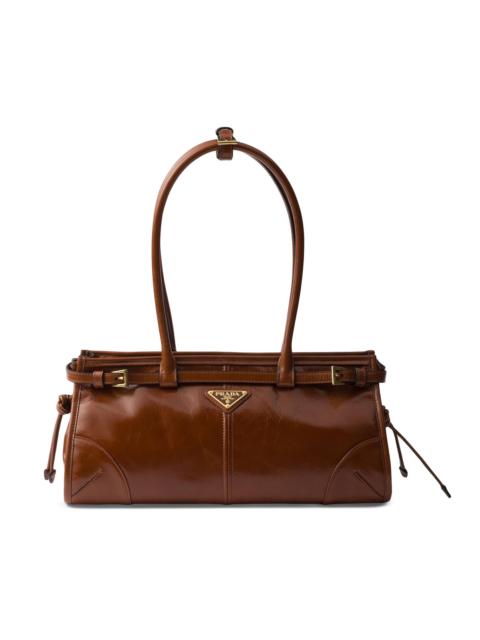 Prada Women's Bonnie Medium Leather Top Handle Bag - Chocolate Brown