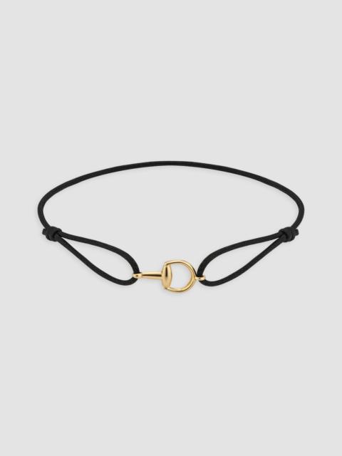 GUCCI Women's Cotton & 18K Yellow Gold Horsebit Bracelet - Yellow Gold Black
