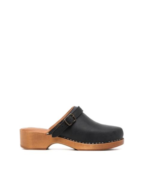 RE/DONE wooden-platform leather clogs