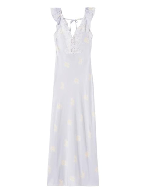 Claudie Pierlot lace-trim floral-print maxi dress