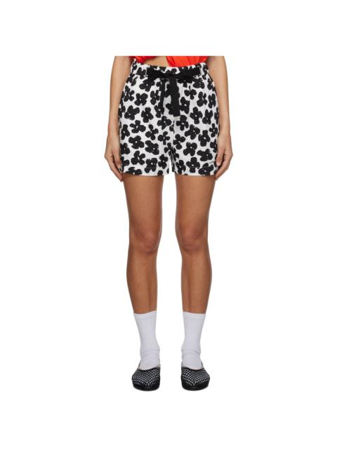 MSGM Black & White Floral Shorts