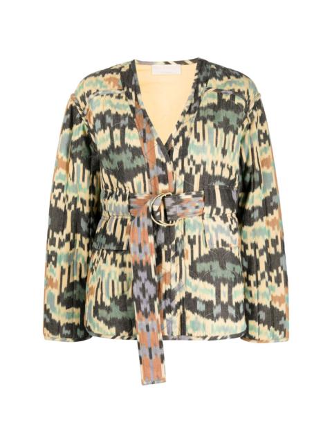 ULLA JOHNSON Lakshmi graphic-print belted jacket