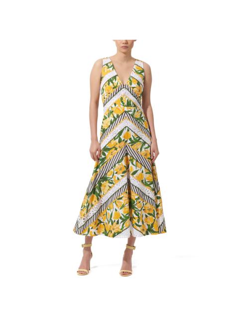 CAROLINA HERRERA Carolina Herrera V-Neck Midi Trumpet Dress