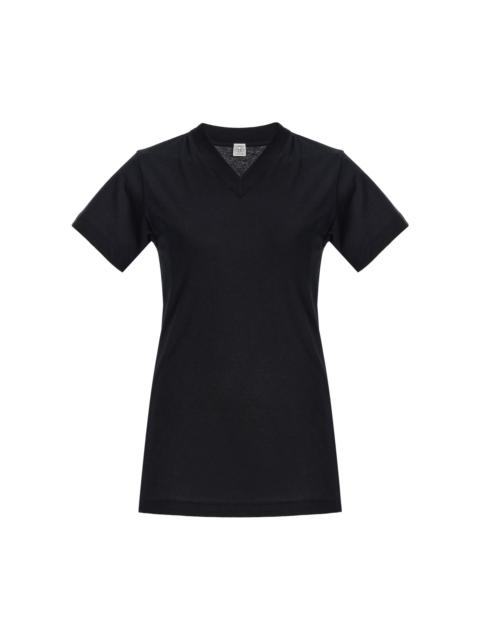 TOTEME V-Neck Cotton T-Shirt black