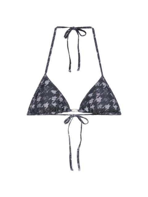 Diesel triangle houndstooth bikini top