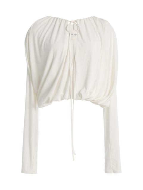 Paris Georgia Olive Ruched Top white