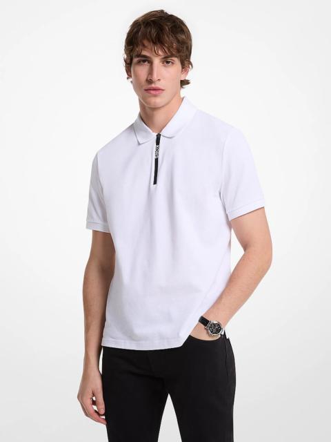 MICHAEL KORS Cotton Zip-Up Polo Shirt