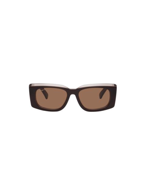 FERRAGAMO Brown Rectangular Sunglasses