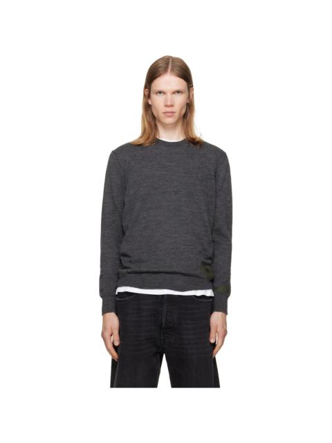 Maison Margiela Gray Wool-Blend Patch Sweater