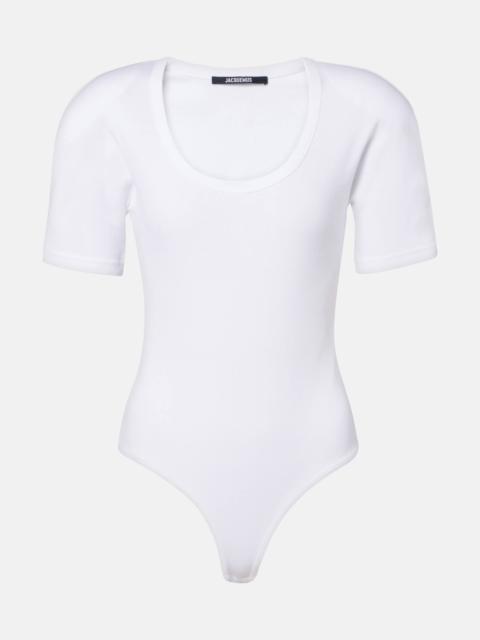 JACQUEMUS Embroidered cotton bodysuit
