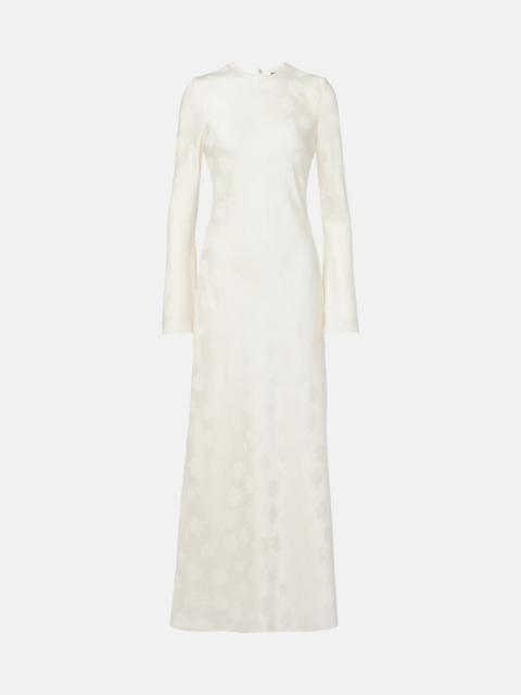 ROTATE Floral satin maxi dress