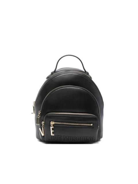Moschino zipped leather backpack